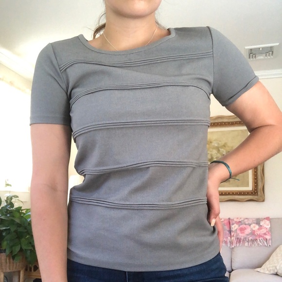 J. Crew Tops - J Crew Pleated Stripe Ponte top